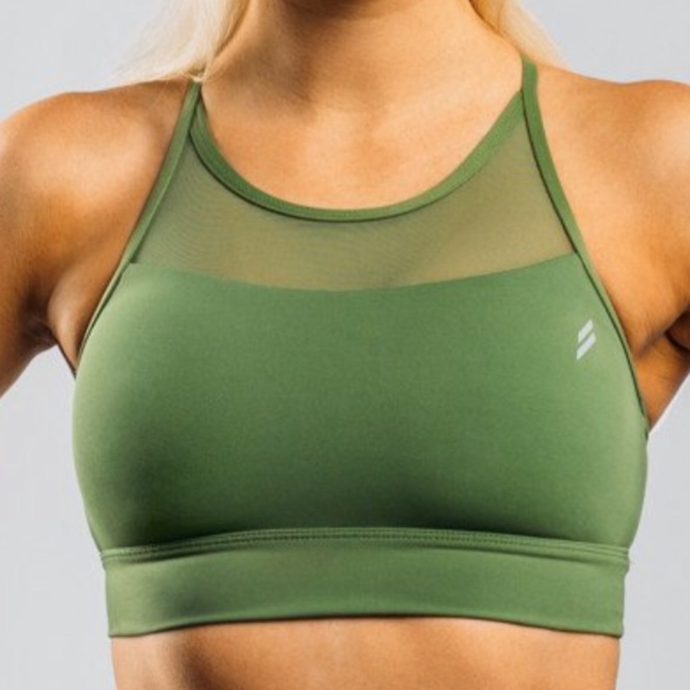 Kali Crop Olive Green Sports Bra